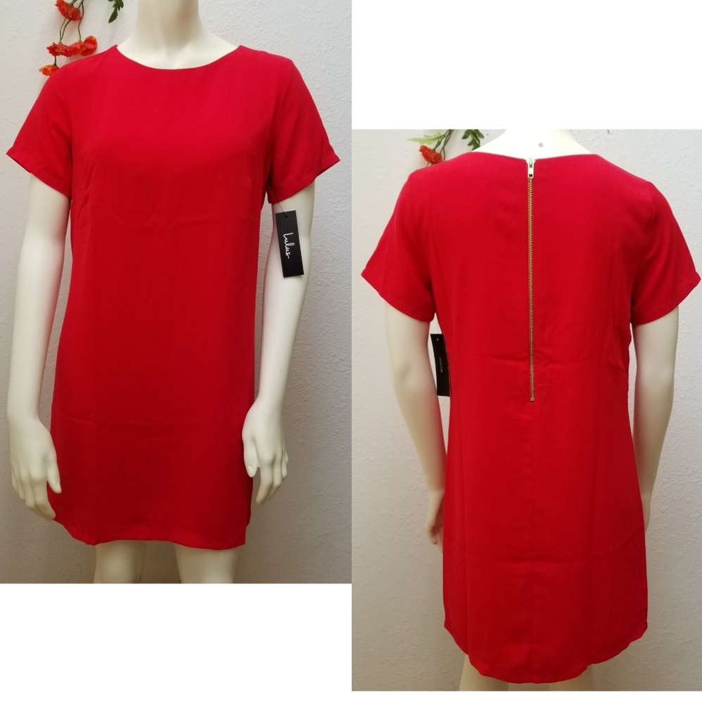 NWT Lulus Shift and Shout Red Shift Dress Small